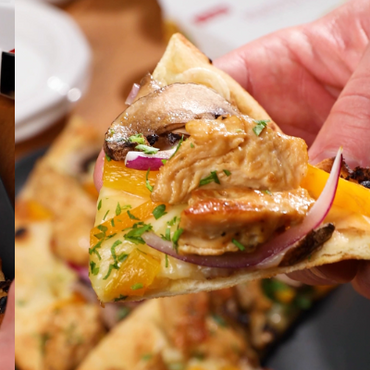 Roasted Garlic Chicken and Veggie Flatbread Recipe