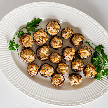 Roasted Garlic Stuffed Mushrooms